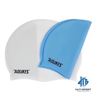 Mũ Bơi HUTI SPORT, Nón Bơi Người Lớn Nam Nữ Trùm Tai Silicon Chống Nước Cao Cấp Aolikes AL5010