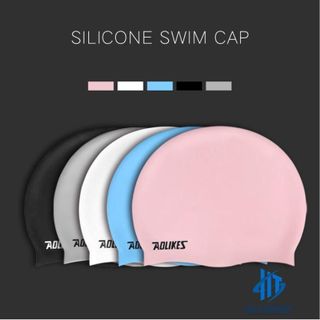 Mũ Bơi HUTI SPORT, Nón Bơi Người Lớn Nam Nữ Trùm Tai Silicon Chống Nước Cao Cấp Aolikes AL5010