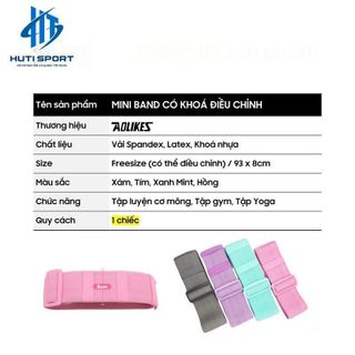 Dây Kháng Lực Mini Band, Dây Đàn Hồi Tập Chân Mông Miniband Aolikes AL 3606 Có Khóa Điều Chỉnh Chính Hãng