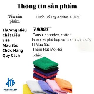 Băng Tay Chặn Mồ Hôi Quấn Bảo Vệ Cổ Tay Aolikes AL0230 Chính Hãng Thể Thao Tập Gym Tennis Cầu Lông Thấm Mồ Hôi (1 Chiếc)