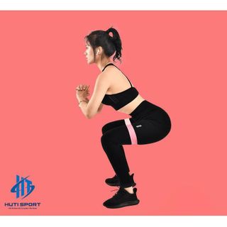 Bộ 5 Dây Miniband Ngũ Sắc HUTI SPORT Kèm Túi, Dây Cao Su Miniband Đàn Hồi Kháng Lực Tập Chân Mông