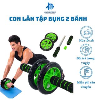 Con Lăn Tập Bụng 2 Bánh HUTI SPORT Dụng Cụ Tập Cơ Bụng Đa Năng Lăn AB 2 Bánh Gym Thể Thao Tại Nhà CL01