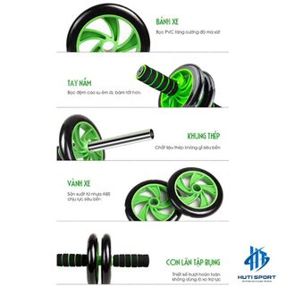 Con Lăn Tập Bụng 2 Bánh HUTI SPORT Dụng Cụ Tập Cơ Bụng Đa Năng Lăn AB 2 Bánh Gym Thể Thao Tại Nhà CL01