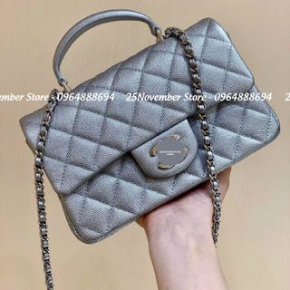 𝐓𝐔́𝐈 𝐗𝐀́𝐂𝐇 Nữ Cao Cấp 𝐓𝐎𝐏 𝐇𝐀𝐍𝐃𝐋𝐄  VIP 𝟐𝟎𝟐𝟒 - Size: 20cm - Khóa Bạc - Màu Bạc