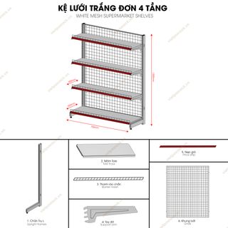 Kệ Siêu Thị Đơn Loại ( 0.7 x 1.5 )M