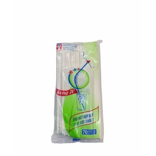 Ống Hút Trắng Cong Tân Tường Khang 70 Cái