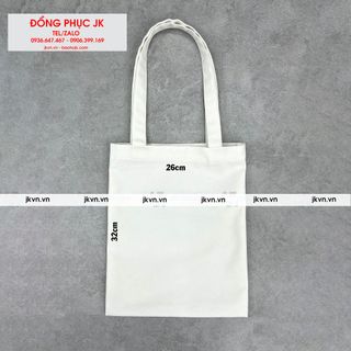 [Nhận In Theo Yêu Cầu] Túi bố vải canvas trơn màu trắng nhiều size - không đáy