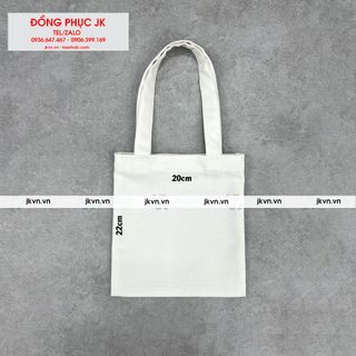 [Nhận In Theo Yêu Cầu] Túi bố vải canvas trơn màu trắng nhiều size - không đáy