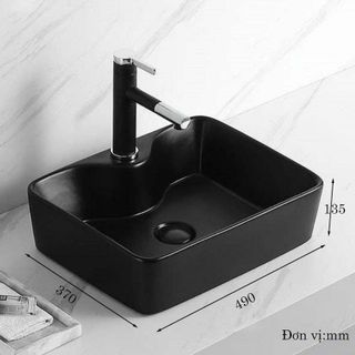 Chậu lavabo màu đen mờ kiểu vuông hoặc tròn, mã L212