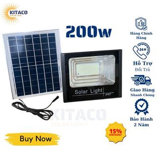 Đèn năng lượng mặt trời pha 200W Nhựa ABS cao cấp + kính cường lực giá sỉ