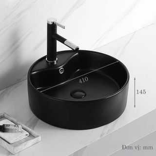 Chậu lavabo màu đen mờ kiểu vuông hoặc tròn, mã L212