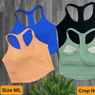 Crop NK QC Chất vải:Dệt mịn áo crop có mút may cố định tiện lợi. 4 màu ml
