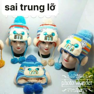 Nón trùm đầu trẻ em đủ mẫu có 3 cục hình tròn QC