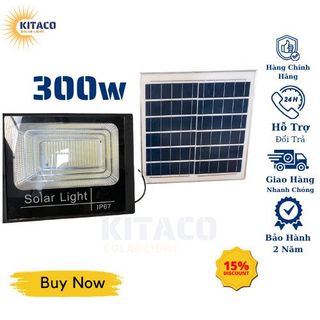 Đèn năng lượng mặt trời pha 300W Nhựa ABS cao cấp + kính cường lực giá sỉ