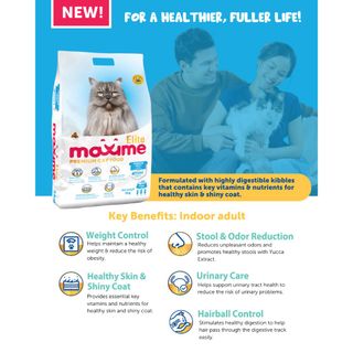 Túi 5kg - Thức Ăn Hạt Mèo Cao Cấp Maxime Elite Indoor Adult Dành Cho Mèo Trưởng Thành