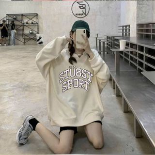 ÁO THUN SWEATER NAM NỮ UNISEX STUSSY SPORT NỈ BÔNG FORM RỘNG - AUSA HOUSE