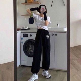 QUẦN JOGGER NAM NỮ UNISEX STUSSY 08 TÚM GẤU - AUSA HOUSE