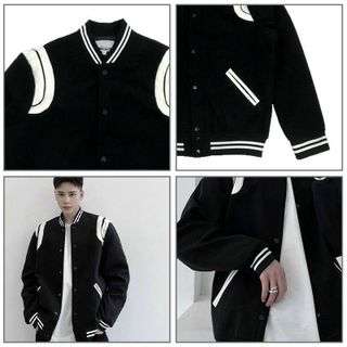 ÁO KHOÁC NỈ NAM NỮ UNISEX BOMBER PHỐI VIỀN TRẮNG - AUSA HOUSE