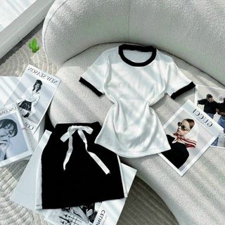 SET ĐỒ NỮ ÁO VIỀN PHỐI CHÂN VÁY ÔM - AUSA HOUSE
