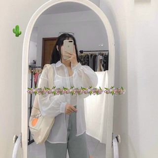 SET ÁO SƠ MI NỮ VOAN PHỐI ÁO LÓT 2 DÂY BÊN TRONG - AUSA HOUSE