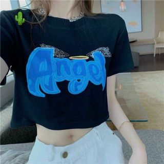 ÁO THUN NỮ CROPTOP CỔ TRÒN TAY NGẮN ANGEL - AUSA HOUSE