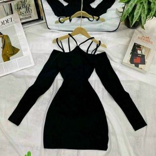 ĐẦM NỮ BODY DÀI TAY CỔ YẾM DÂY CỘT - AUSA HOUSE