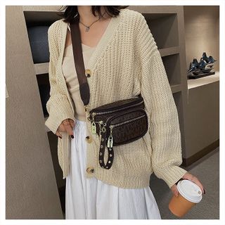 TÚI BAO TỬ ĐEO CHÉO ĐEO VAI HỌA TIẾT MK 2 NGĂN - AUSA HOUSE