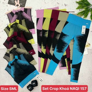 Kho còn set crop khoá Naqi   ✅ Size SML  ✅ 5 màu, chất vải dệt sẵn mút  mới nhất 2024 Thể Thao cao cấp Siêu Đẹp Giá Sỉ, giá sỉ