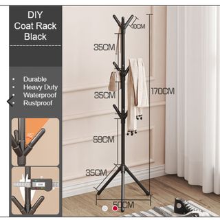 Cây treo quần áo bằng thép không gỉ cao cấp, giá treo quần áo, túi xách mũ đứng thông minh đa năng tiện lợi decor