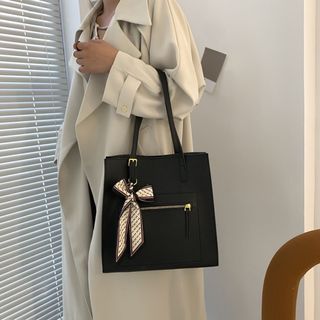 TÚI TOTE DA TRƠN ĐEO VAI NỮ HÀN QUỐC VINTAGE ĐẸP THẮT NƠ KÈM VÍ NHỎ XINH XẮN - AUSA HOUSE