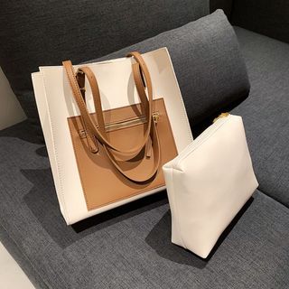 TÚI TOTE DA TRƠN ĐEO VAI NỮ HÀN QUỐC VINTAGE ĐẸP THẮT NƠ KÈM VÍ NHỎ XINH XẮN - AUSA HOUSE
