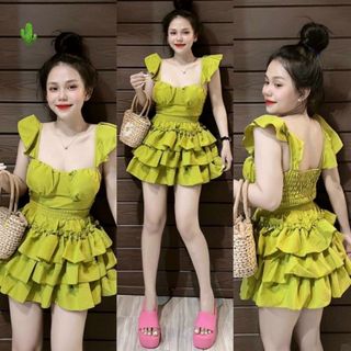 SET ÁO CÁNH TIỀN PHỐI CHÂN VÁY ĐA TẦNG VOAN CÓ MÚT - AUSA HOUSE