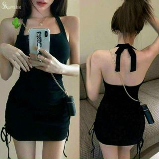 ĐẦM NỮ BODY THUN BOZIP DÂY RÚT BÊN HÔNG - AUSA HOUSE