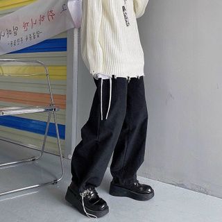 QUẦN DÀI NAM NỮ UNISEX NHUNG ỐNG RỘNG CÓ DÂY RÚT GẤU