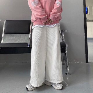 QUẦN DÀI NAM NỮ UNISEX NHUNG ỐNG RỘNG CÓ DÂY RÚT GẤU