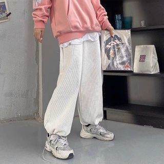 QUẦN DÀI NAM NỮ UNISEX NHUNG ỐNG RỘNG CÓ DÂY RÚT GẤU