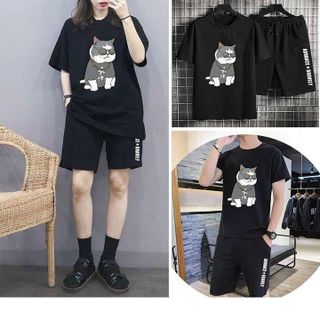 ĐỒ BỘ THỂ THAO NAM NỮ UNISEX MÈO ĐEO KÍNH - AUSA HOUSE