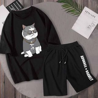 ĐỒ BỘ THỂ THAO NAM NỮ UNISEX MÈO ĐEO KÍNH - AUSA HOUSE