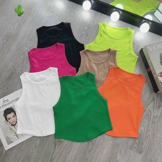 ÁO THUN CROPTOP BA LỖ TRƠN VẠT BẦU - AUSA HOUSE