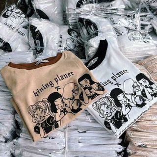 ÁO THUN NỮ CROPTOP CỔ TRÒN TAY NGẮN HINING PLANER - AUSA HOUSE