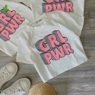 ÁO THUN NỮ CROPTOP CỔ TRÒN TAY NGẮN GRL PWR - AUSA HOUSE