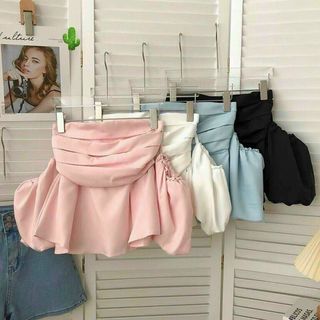 ÁO NỮ BẸT VAI NHÚNG TAY PHỒNG BÍ VẢI KATE - AUSA HOUSE