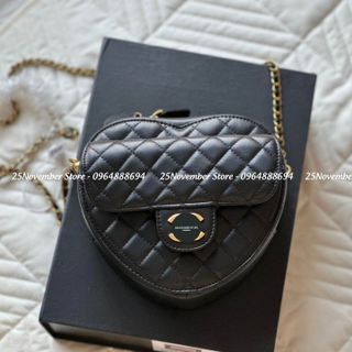 𝐓𝐔́𝐈 𝐗𝐀́𝐂𝐇 Nữ Cao Cấp Hình Trái 𝐓𝐈𝐌 𝐒𝐔𝐏𝐄𝐑 VIP 2024 - Màu Đen - Size : 18cm