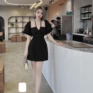 ĐẦM NỮ TAY PHỒNG ĐÍNH NƠ - AUSA HOUSE