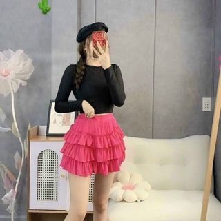 CHÂN VÁY NỮ BÈO ĐA TẦNG THUN GÂN - AUSA HOUSE