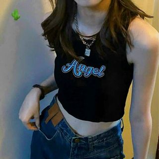 ÁO THUN NỮ CROPTOP CỔ TRÒN BA LỖ ANGEL - AUSA HOUSE