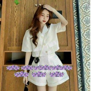 SET ĐỒ NỮ ÁO SƠ MI VEST CROPTOP PHỐI QUẦN SHORT - AUSA HOUSE