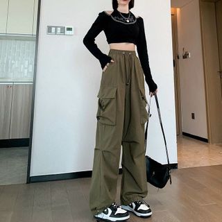 QUẦN DÀI NAM NỮ UNISEX KAKI TÚI HỘP ỐNG RỘNG SUÔNG - AUSA HOUSE