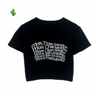ÁO THUN NỮ CROPTOP CỔ TRÒN TAY NGẮN MORE THAN PARADISE - AUSA HOUSE