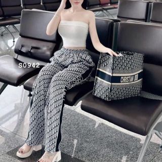 SET ĐỒ NỮ ÁO QUÂY PHỐI QUẦN DÀI HỌA TIẾT DR - AUSA HOUSE
